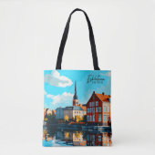 Eskilstuna Zweden  kunst reisillustratie Tote Bag (Voorkant)