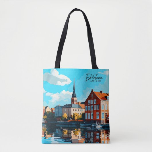 Eskilstuna Zweden  kunst reisillustratie Tote Bag (Voorkant)