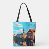 Eskilstuna Zweden  kunst reisillustratie Tote Bag (Achterkant)