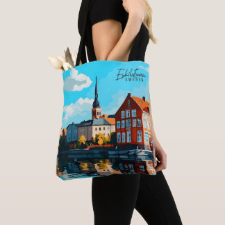 Eskilstuna Zweden kunst reisillustratie Tote Bag