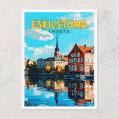 Eskilstuna Zweden vintage reisillustratie Briefkaart (Voorkant)
