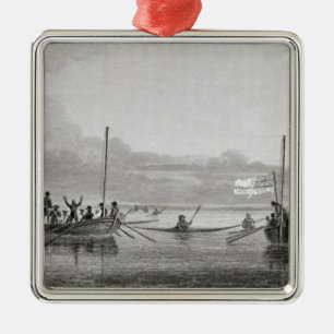 Eskimaux komt naar de boten in Shoalwater Metalen Ornament