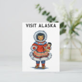  Eskimo bezoek Alaska Travel Briefkaart (Staand voorkant)