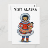  Eskimo bezoek Alaska Travel Briefkaart (Voorkant / Achterkant)