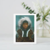 Eskimo Boy genaamd "Menadelook" Briefkaart (Staand voorkant)