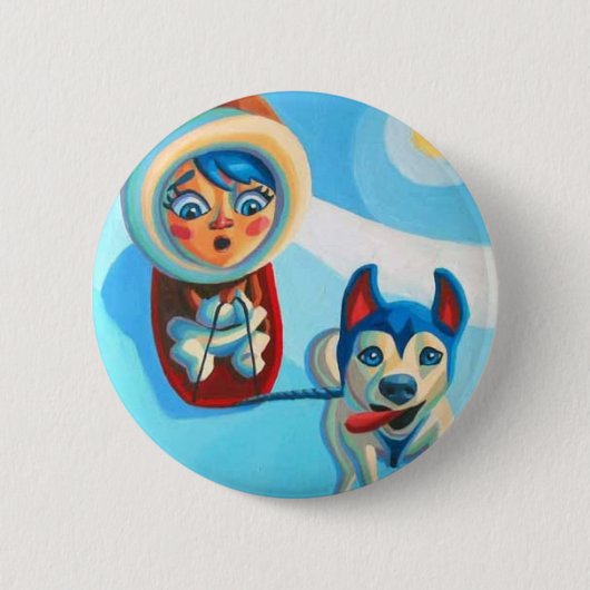Eskimo Dog Ronde Button 5,7 Cm (Voorkant)