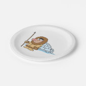 Eskimo en Igloo Papieren Bordje (Gekanteld)