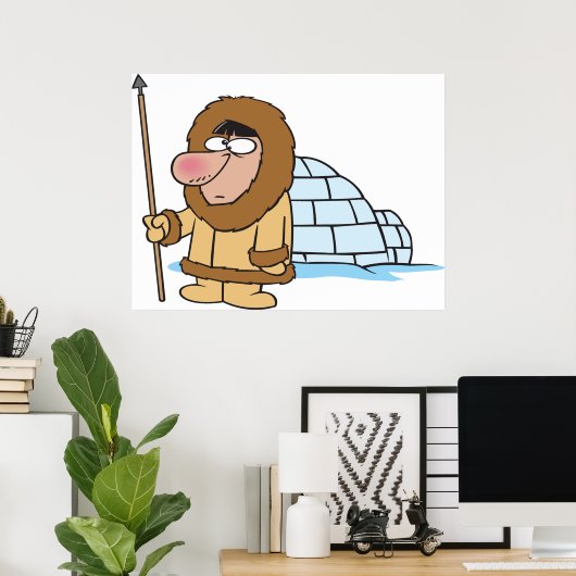 Eskimo en Igloo Poster (Thuiskantoor)