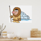 Eskimo en Igloo Poster (Keuken)