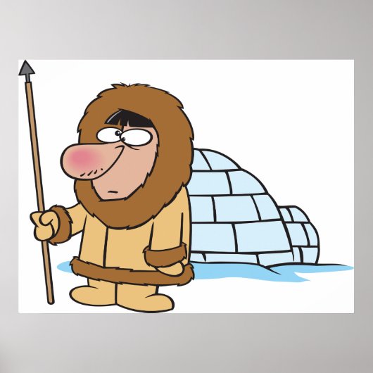 Eskimo en Igloo Poster (Voorkant)