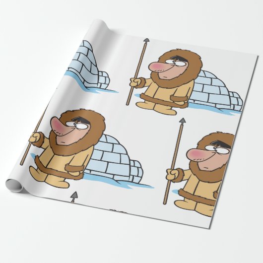 Eskimo- en Igloo-verpakkingspapier Cadeaupapier (Uitgerold)