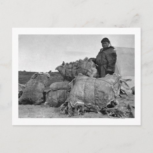 Eskimo Fur Dealer in Nome, Alaska-foto Briefkaart (Voorkant)