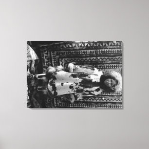 Eskimo Girl die kleding draagt van Alaska Canvas Afdruk