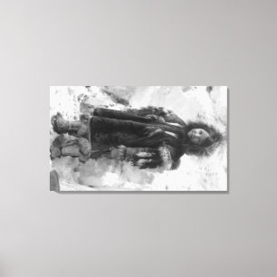Eskimo Girl in een parka in Nome, Alaska Canvas Afdruk