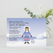 Eskimo Girl Invitation Kaart (Staand voorkant)
