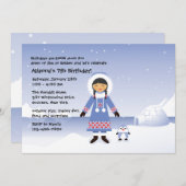 Eskimo Girl Invitation Kaart (Voorkant / Achterkant)