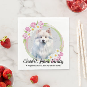 Eskimo-honden Huwelijksservetten Met Foto Servet