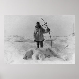 Eskimo Hunter met foto van Polar Beer Poster