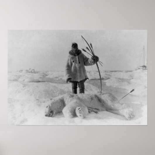 Eskimo Hunter met foto van Polar Beer Poster (Voorkant)