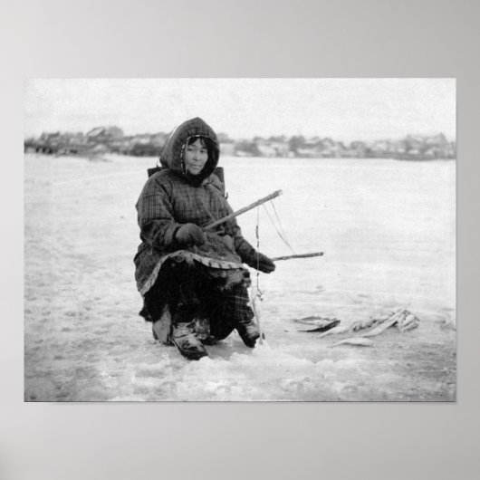 Eskimo Ice Vist in Nome, Alaska-foto Poster (Voorkant)