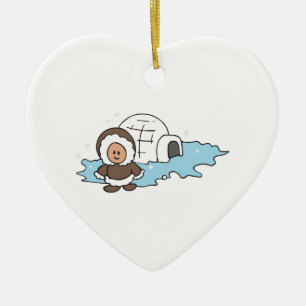 ESKIMO IGLOO KERAMISCH ORNAMENT