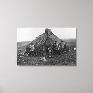 Eskimo Igloo Near Nome, Alaska-foto Canvas Afdruk