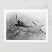 Eskimo in Boat gemaakt met Skins genaamd Omiak Briefkaart (Voorkant)