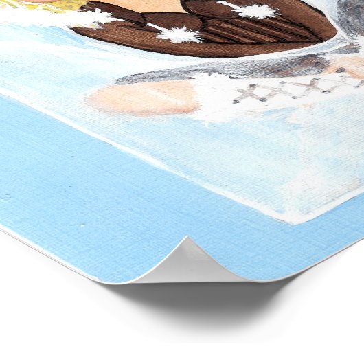 Eskimo in ijskwartaal poster (Hoek)