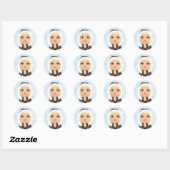 Eskimo in ijskwartaal ronde sticker (Vel)