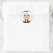Eskimo in ijskwartaal ronde sticker (Tas)