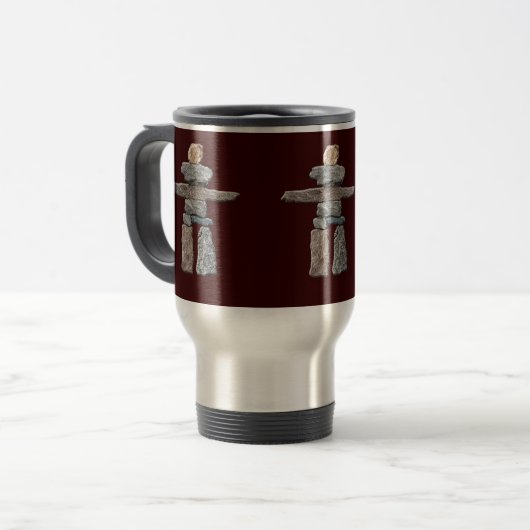 Eskimo, Inuit Inukshuk Travel Mug Reisbeker (Voorkant links)