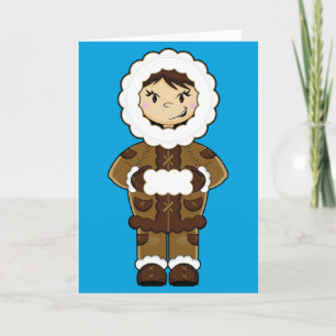 Eskimo-kerstkaart Feestdagen Kaart