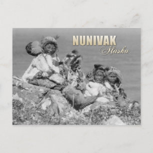 Eskimo kinderen in het kostuum, Nunivak, Alaska Briefkaart