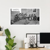 Eskimo Kinderen & Puppies 1904 Poster (Thuiskantoor)