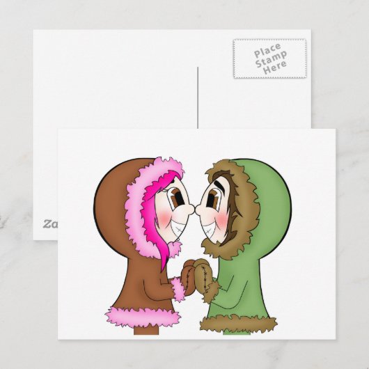 eskimo kisses briefkaart (Voorkant / Achterkant)