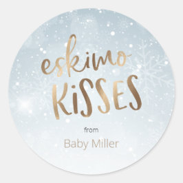 Eskimo Kisses Dank je Favor Tags Ronde Sticker