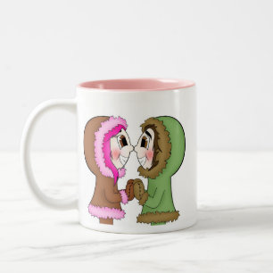eskimo kisses tweekleurige koffiemok