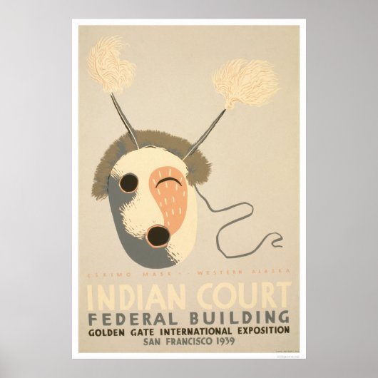 Eskimo Mask Golden Gate 1939 WPA Poster (Voorkant)
