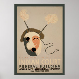 Eskimo Mask Golden Poster