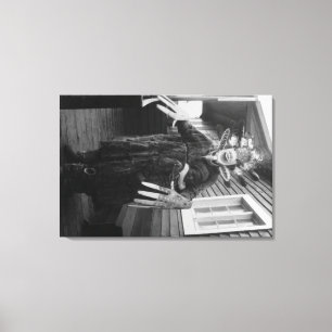 Eskimo Medicine Man en Sick Boy in Alaska Canvas Afdruk