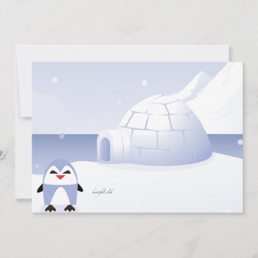 Eskimo meisje verjaardagsfeestje kaart (Achterkant)