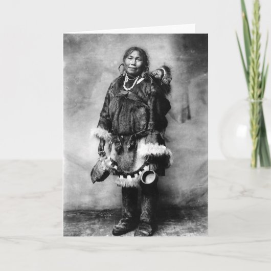 Eskimo moeder en kind kaart (Voorkant)