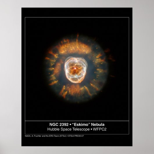 Eskimo Nebula 2392 Hubble Telescope Poster (Voorkant)