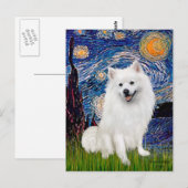 Eskimo Spitz 1 - Sterrennacht (Vert) Briefkaart (Voorkant / Achterkant)