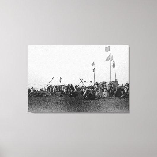 Eskimo-sport op Barrow, Alaska-foto Canvas Afdruk (Voorkant)