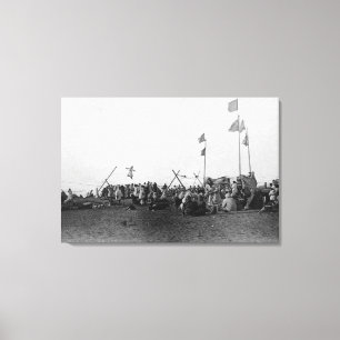 Eskimo-sport op Barrow, Alaska-foto Canvas Afdruk