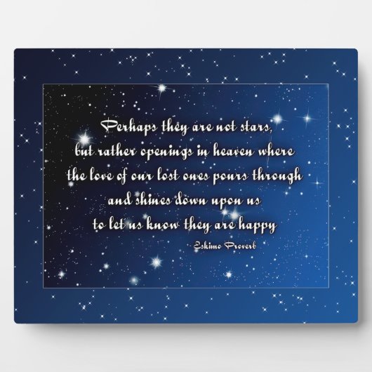 Eskimo spreekwoord - misschien zijn het geen sterr fotoplaat (Voorkant)