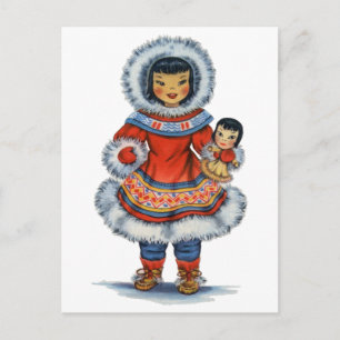 Eskimo traditionele kleding Briefkaart
