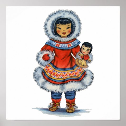  Eskimo traditionele kleding Poster (Voorkant)