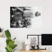 Eskimo vader en kind op Alaska-foto Poster (Thuiskantoor)